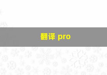 翻译 pro